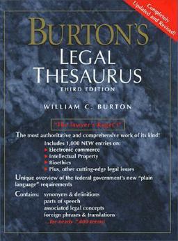Burton's Legal Thesaurus 3rd 9780028653372 Front Cover