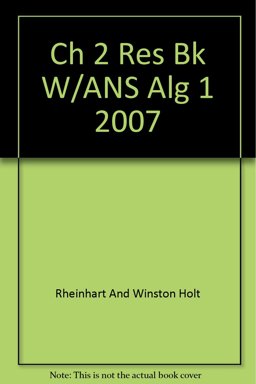 Ch 2 Res Bk W/ANS Alg 1 2007
