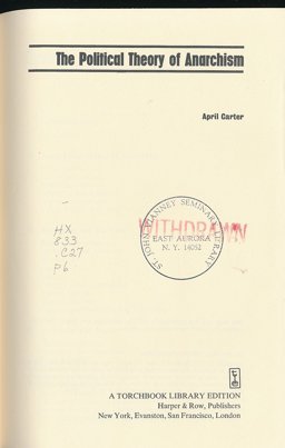 The Political Theory of Anarchism