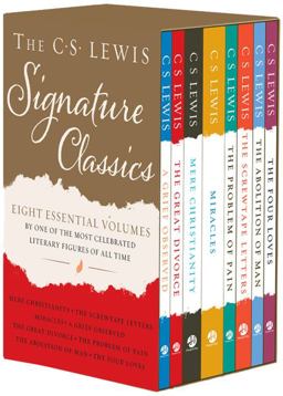 C. S. Lewis Signature Classics (8-Volume Box Set) An Anthology of 8 C. S. Lewis Titles: Mere Christianity, the Screwtape Letters, Miracles, the Great Divorce, the Problem of Pain, a Grief Observed, the Abolition of Man, and the Four Loves  9780062572561 Front Cover
