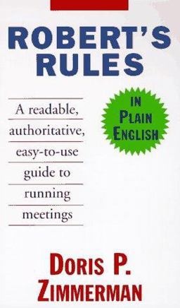 Robert's Rules in Plain English  9780062734761 Front Cover