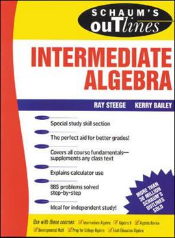 Schaum's Outline of Intermediate Algebra  9780070608399 Front Cover