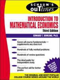 Schaum's Outline of Introduction to Mathematical Economics 3rd 9780071358965 Front Cover