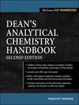 Dean's Analytical Chemistry Handbook 2nd 9780071410601 Front Cover