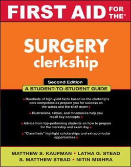 First Aid for the Surgery Clerkship 2nd 9780071448710 Front Cover