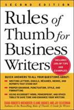 Rules of Thumb for Business Writers 2nd 9780071457576 Front Cover