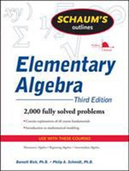 Schaum's Outline of Elementary Algebra, 3ed 3rd 9780071611633 Front Cover