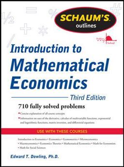Schaum's Outline of Introduction to Mathematical Economics 3rd 9780071762519 Front Cover