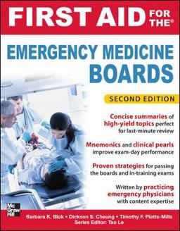 First Aid for the Emergency Medicine Boards 2nd 9780071764001 Front Cover