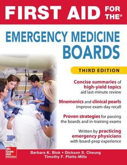 First Aid for the Emergency Medicine Boards:  9780071849135 Front Cover