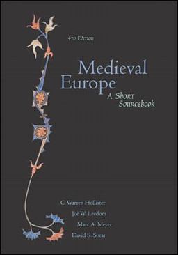 Medieval Europe A Short Sourcebook 4th 9780072417388 Front Cover
