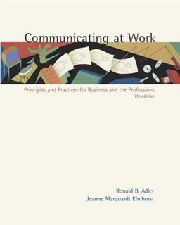 Communicating at Work Principles and Practices for Business and the Professions 7th 9780072492903 Front Cover