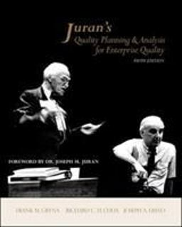 Juran's Quality Planning and Analysis for Enterprise Quality 5th 9780072966626 Front Cover