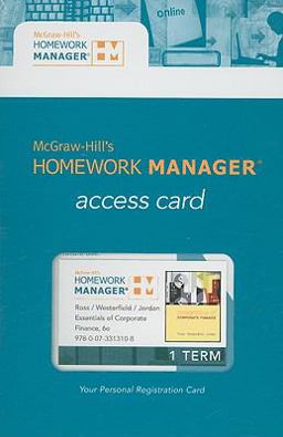 Homework Manager to accompany Essentials of Corporate Finance
