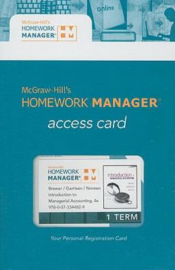 Homework Manager Card to accompany Intoduction to Managerial Accounting