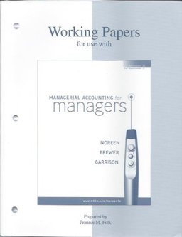 Managerial Accounting Working Papers
