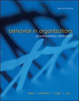 Behavior in Organizations 9th 9780073404936 Front Cover