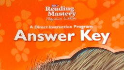 Reading Mastery Reading/Literature Strand Grade 1, Answer Key