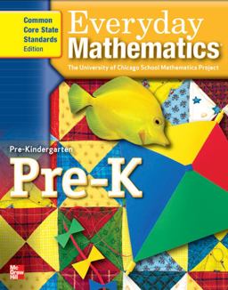 Everyday Mathematics, Grade Pre-K