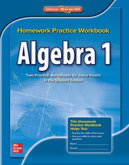 Algebra 1, Homework Practice Workbook 2nd 9780076602919 Front Cover