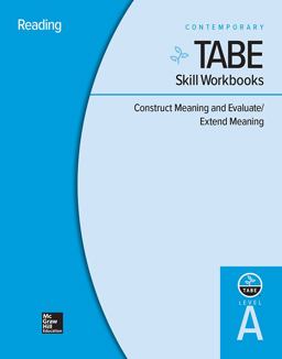 TABE Skill Workbooks Level a: Construct Meaning and Evaluate/Extend Meaning - 10 Pack