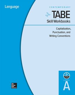 TABE Skill Workbooks Level a: Capitalization, Punctuation, and Writing Conventions - 10 Pack