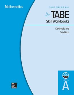 TABE Skill Workbooks Level a: Decimals and Fractions - 10 Pack