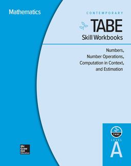 TABE Skill Workbooks Level a: Numbers, Number Operations, Computation in Context, and Estimation - 10 Pack