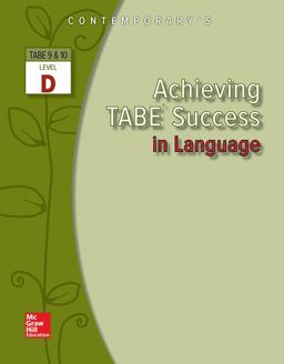 Achieving TABE Success in Language, Level d Workbook