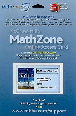 MathZone Access Card for Applied Calculus for Business, Economics, Social and Life Sciences, Expanded Edition