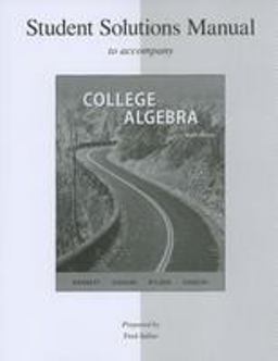 Student Solutions Manual College Algebra