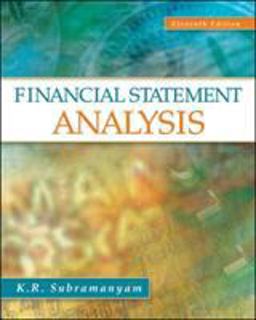 Financial Statement Analysis 11th 9780078110962 Front Cover