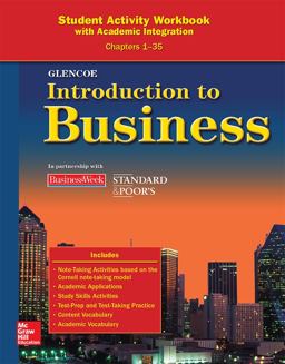 Introduction to Business, Chapters 1-35, Student Activity Workbook  9780078776953 Front Cover