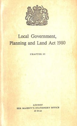 Local Government, Planning and Land Act, 1980