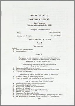 Firearms (Northern Ireland) Order, 1981