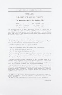 Adoption Agencies Regulations 1983