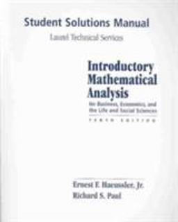 Introductory Mathematical Analysis for Business