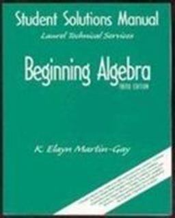 BEGINNING ALGEBRA-STUD.SOLN.MA 3rd 2000 9780130872098 Front Cover