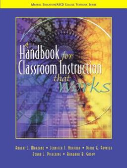 Handbook for Classroom Instruction That Works  9780131195059 Front Cover