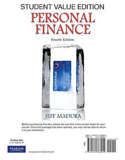 Personal Finance, Student Value Edition 4th 9780131368255 Front Cover