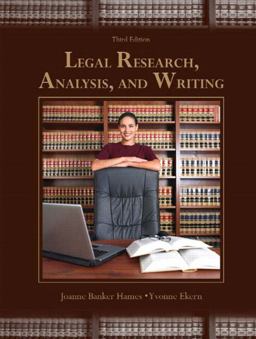 Legal Research, Analysis, and Writing 3rd 9780131594807 Front Cover