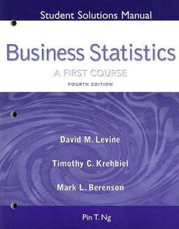 Business Statistics Student Solutions Manual