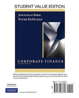Corporate Finance, Student Value Edition 2nd 9780132138796 Front Cover