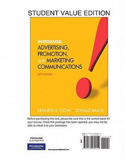 Integrated Advertising, Promotion and Marketing Communications, Student Value Edition 5th 9780132539012 Front Cover