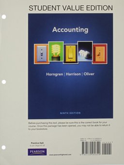 Accounting, Chapters 1-23 9th 9780132569309 Front Cover