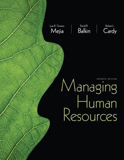 Managing Human Resources 7th 9780132729826 Front Cover