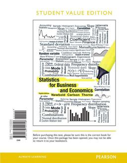 Statistics for Business and Economics, Student Value Edition 8th 9780132745758 Front Cover