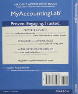 NEW Mylab Accounting with Pearson EText Access Code for Introduction to Management Accounting 16th 9780133059250 Front Cover