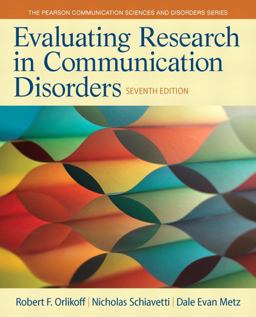 Evaluating Research in Communication Disorders 7th 9780133352016 Front Cover