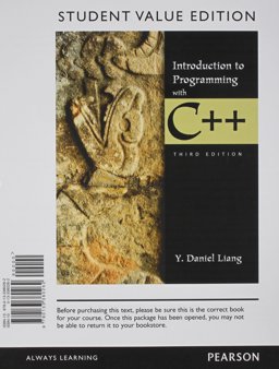 Introduction to Programming with C++, Student Value Edition 3rd 9780133380262 Front Cover